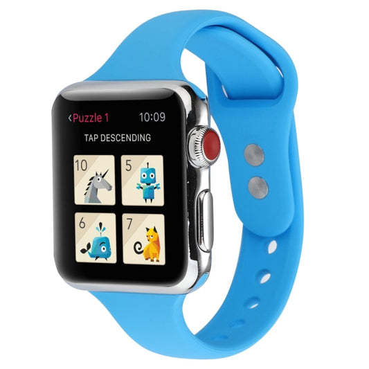 Rynx | For Apple Watch Series 8&7 41mm / SE 2&6&SE&5&4 40mm / 3&2&1 38mm Thin Silicone Double Closure Band (Blue)