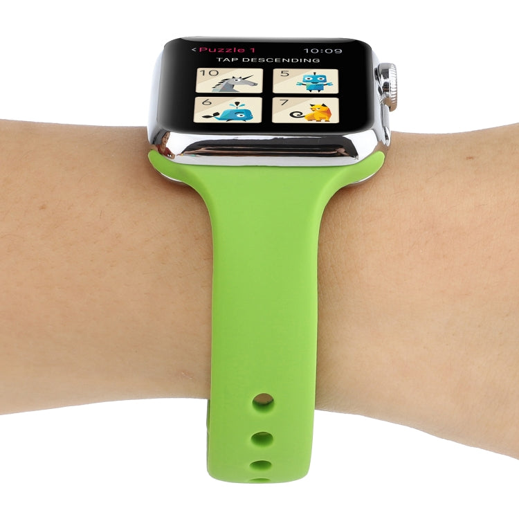 Rynx | For Apple Watch Series 8&7 41mm / SE 2&6&SE&5&4 40mm / 3&2&1 38mm Thin Silicone Double Butterfly Watch Strap (Green)