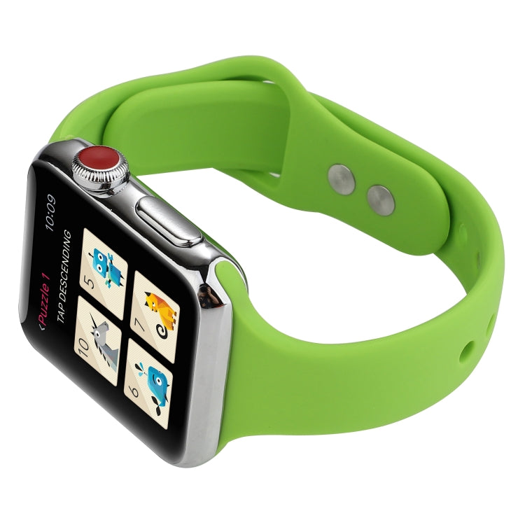 Rynx | For Apple Watch Series 8&7 41mm / SE 2&6&SE&5&4 40mm / 3&2&1 38mm Thin Silicone Double Butterfly Watch Strap (Green)