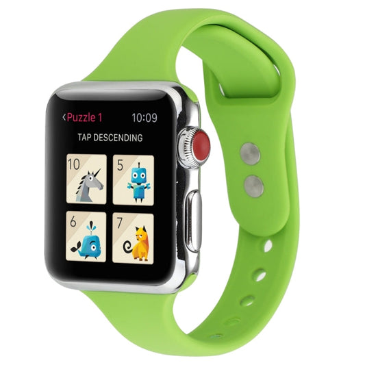 Rynx | For Apple Watch Series 8&7 41mm / SE 2&6&SE&5&4 40mm / 3&2&1 38mm Thin Silicone Double Butterfly Watch Strap (Green)