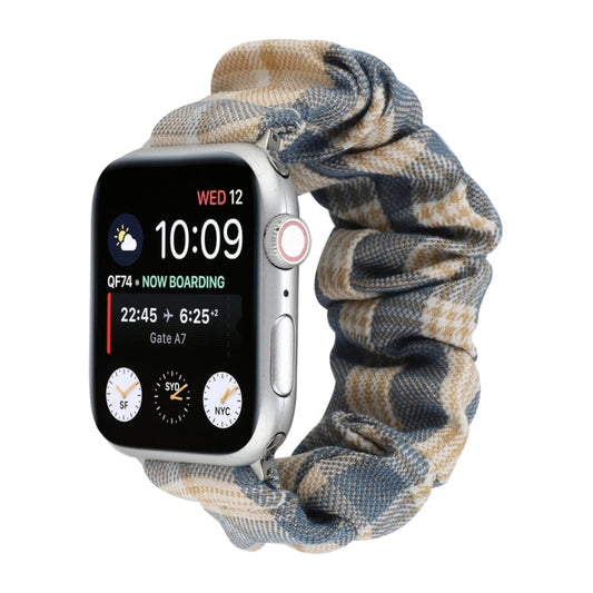 Rynx | For Apple Watch Series 7 41mm / 6 & SE & 5 & 4 40mm / 3 & 2 & 1 38mm JK Uniform Style Fabric + Stainless Steel Band (Khaki + Dark Blue) (Khaki + Dark Blue)