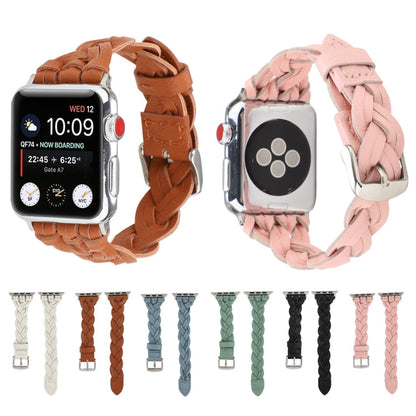 Rynx | For Apple Watch Ultra 49mm&Watch Ultra 2 49mm / Series 9&8&7 45mm / SE 3&SE 2&6&SE&5&4 44mm / 3&2&1 42mm Leather Braided Single Loop Watch Band (Black)