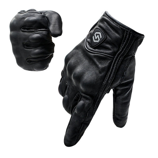 Rynx | WUPP CS-1047A Motorcycle Racing Cycling Windproof Leather Full Finger Gloves, Size:XXL(Black)