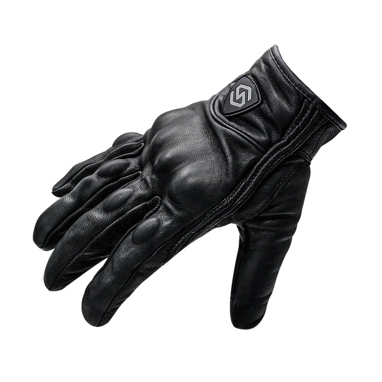 Rynx | WUPP CS-1047A Motorcycle Racing Cycling Windproof Leather Full Finger Gloves, Size:XXL(Black)