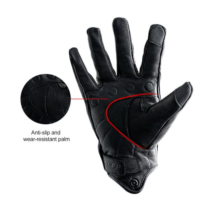 Rynx | WUPP CS-1047A Motorcycle Racing Cycling Windproof Leather Full Finger Gloves, Size:XXL(Black)