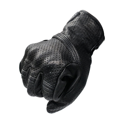 Rynx | WUPP CS-1049A Outdoor Motorcycle Cycling Breathable Leather Full Finger Gloves with Holes, Size:XXL(Black)
