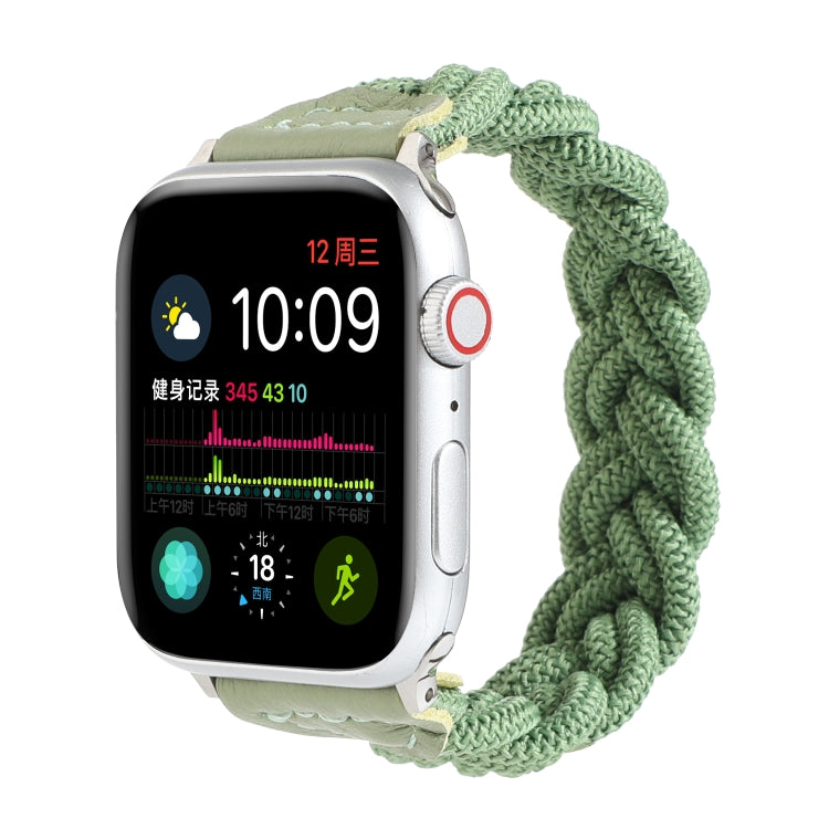 Rynx | Elastic woven watch strap for Apple Watch Series 7 41mm / 6 & SE & 5 & 4 40mm / 3 & 2 & 1 38mm, Length:150mm (Green)