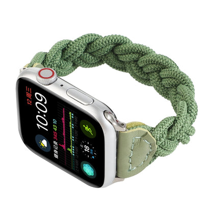 Rynx | Elastic woven watch strap for Apple Watch Series 7 41mm / 6 & SE & 5 & 4 40mm / 3 & 2 & 1 38mm, Length:150mm (Green)