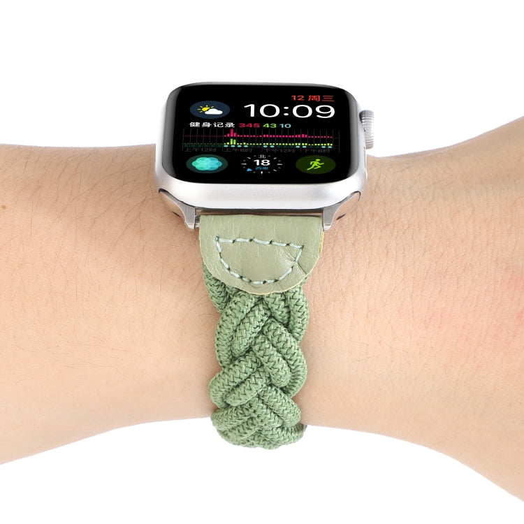Rynx | Elastic woven watch strap for Apple Watch Series 7 41mm / 6 & SE & 5 & 4 40mm / 3 & 2 & 1 38mm, Length:150mm (Green)