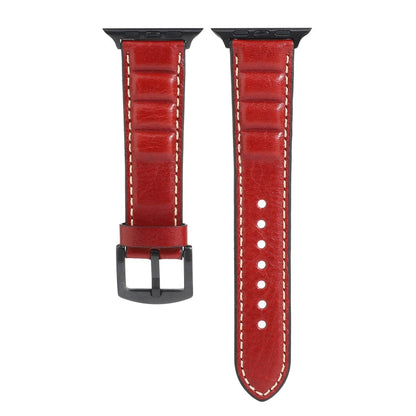 Rynx | Real Leather Watch Band for Apple Watch Series 7 41mm / 6 & SE & 5 & 4 40mm / 3 & 2 & 1 38mm (Red)