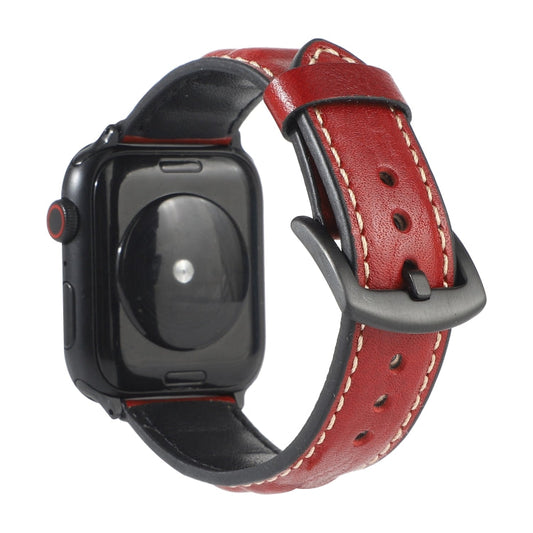Rynx | Real Leather Watch Band for Apple Watch Series 7 41mm / 6 & SE & 5 & 4 40mm / 3 & 2 & 1 38mm (Red)