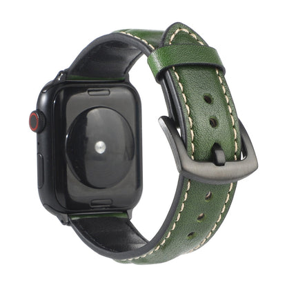Rynx | Genuine Leather Bracelet for Apple Watch Series 7 45mm / 6 & SE & 5 & 4 44mm / 3 & 2 & 1 42mm (Green)