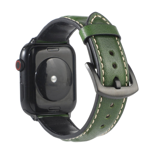 Rynx | Genuine Leather Bracelet for Apple Watch Series 7 45mm / 6 & SE & 5 & 4 44mm / 3 & 2 & 1 42mm (Green)
