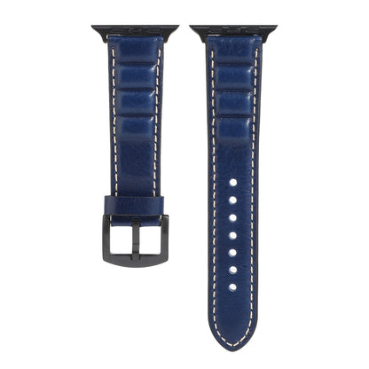 Rynx | Genuine Leather Watch Band for Apple Watch Series 7 45mm / 6 & SE & 5 & 4 44mm / 3 & 2 & 1 42mm (Blue)