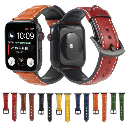 Rynx | Genuine Leather Bracelet for Apple Watch Series 7 45mm / 6 & SE & 5 & 4 44mm / 3 & 2 & 1 42mm (Green)