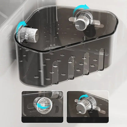 Rynx | Corner shelf with suction cup – Drill-free & space-saving