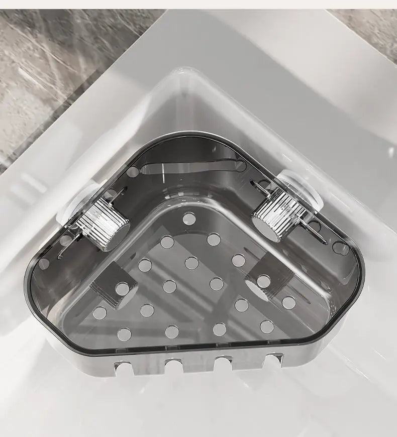 Rynx | Corner shelf with suction cup – Drill-free & space-saving
