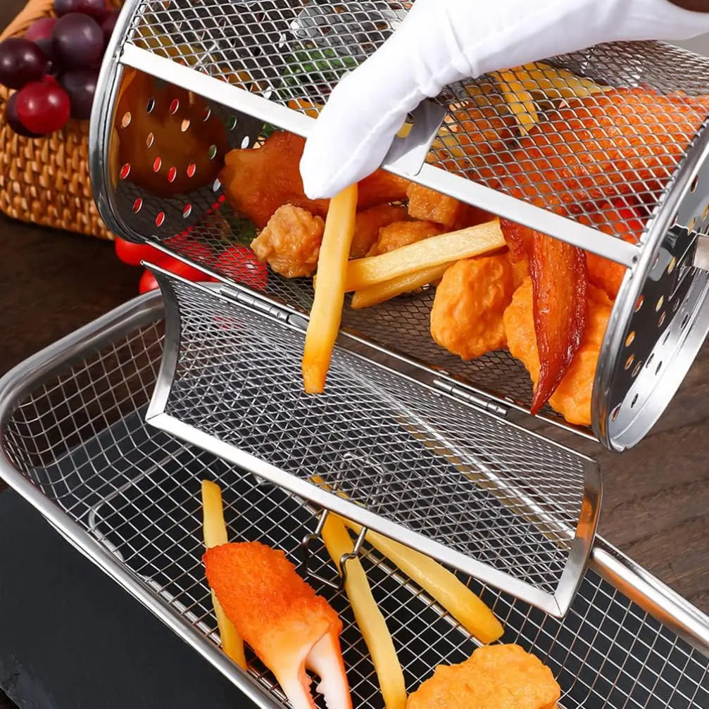 Rynx | Stainless Steel Redating Basket for the Grill – Even & Effortless Cooking