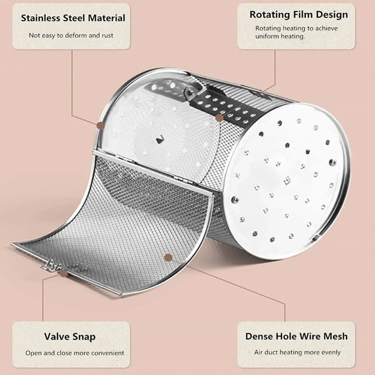 Rynx | Stainless Steel Redating Basket for the Grill – Even & Effortless Cooking