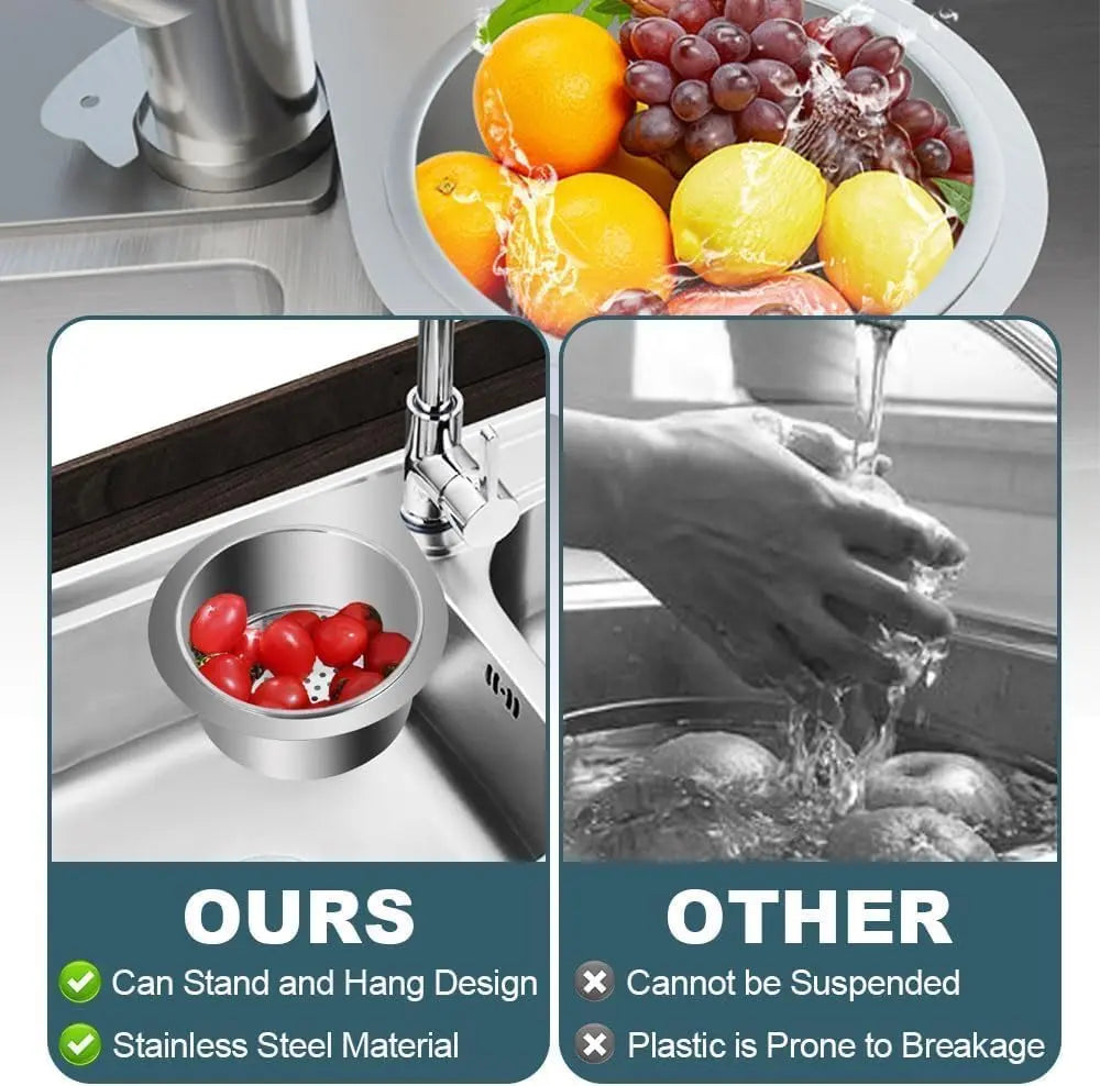 Rynx | Stainless Steel Corner Sink Strainer with Quick Drain Design