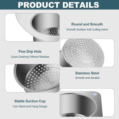 Rynx | Stainless Steel Corner Sink Strainer with Quick Drain Design
