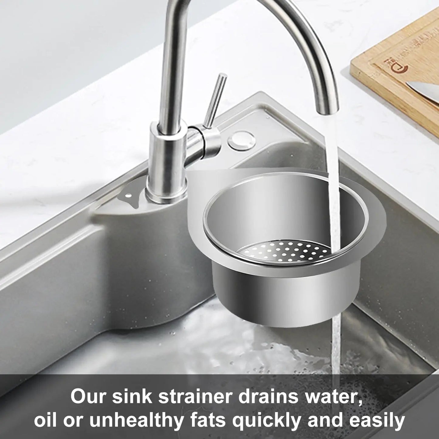 Rynx | Stainless Steel Corner Sink Strainer with Quick Drain Design