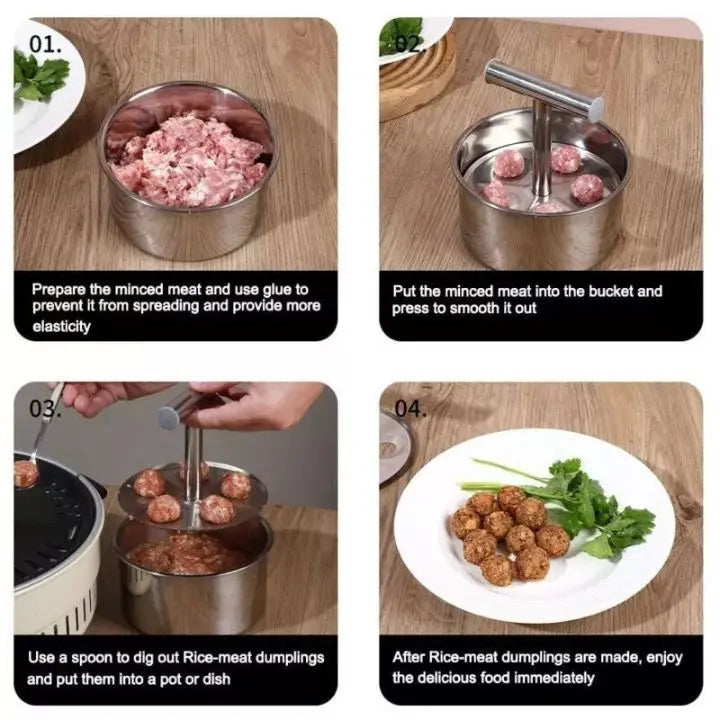 Rynx | Stainless Steel Meatball Molds for Perfect Balls