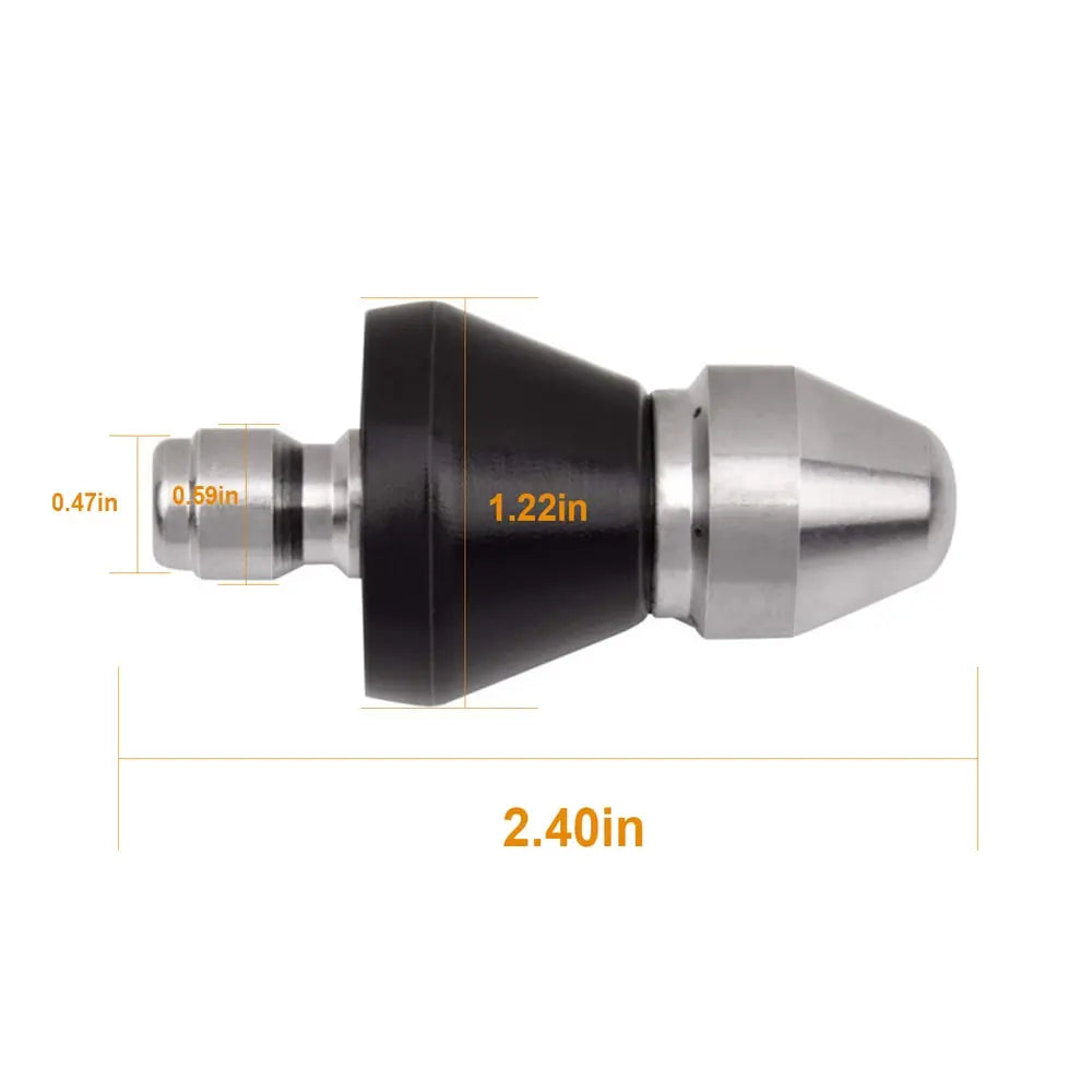 Rynx | Stainless Steel Pipe Cleaning Nozzle with High Pressure Water Jets