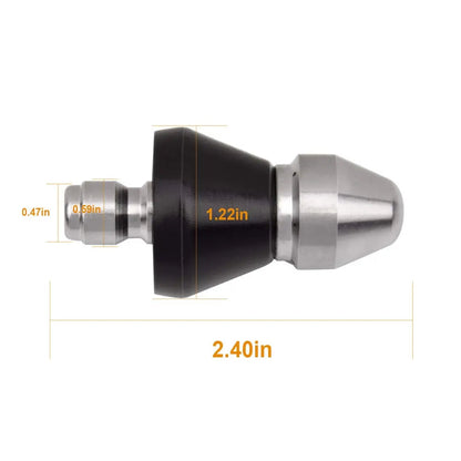 Rynx | Stainless Steel Pipe Cleaning Nozzle with High Pressure Water Jets