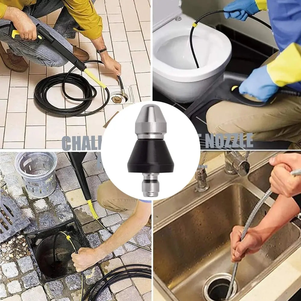 Rynx | Stainless Steel Pipe Cleaning Nozzle with High Pressure Water Jets