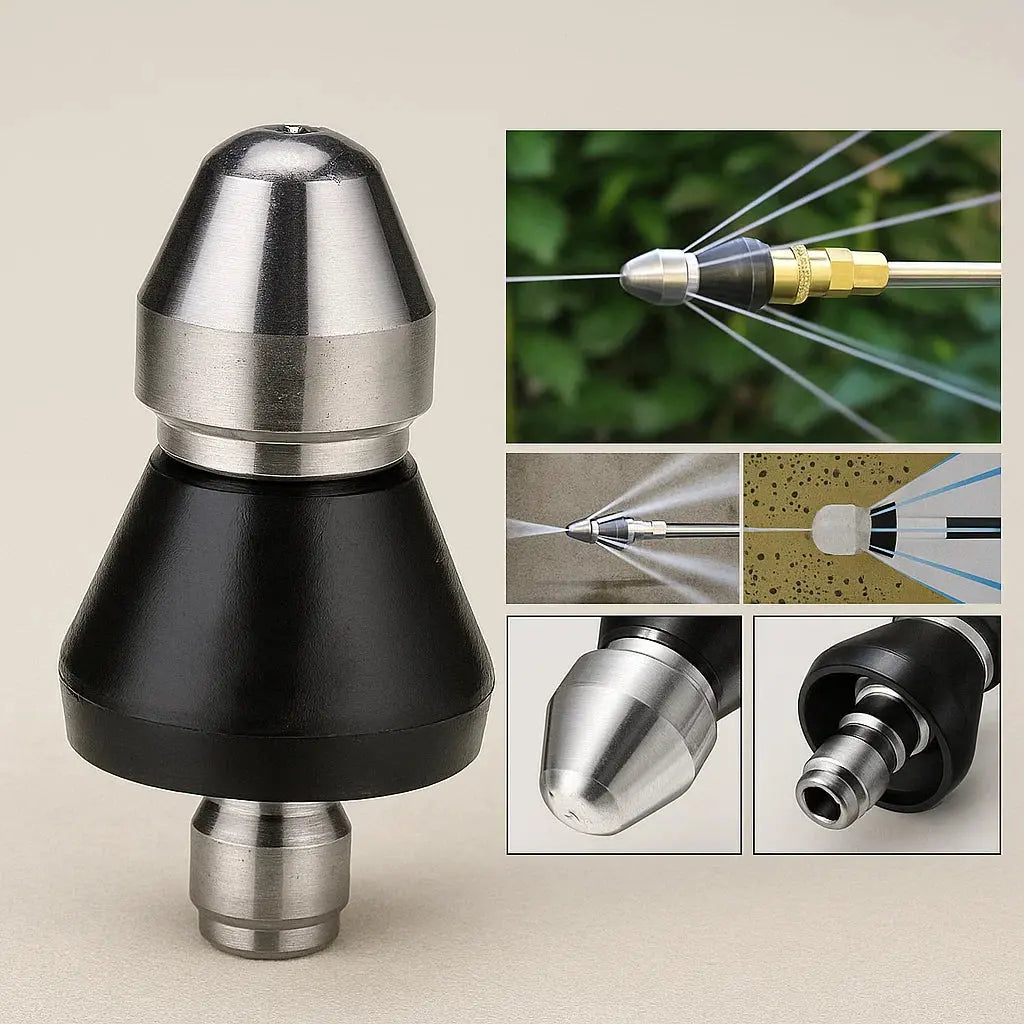 Rynx | Stainless Steel Pipe Cleaning Nozzle with High Pressure Water Jets