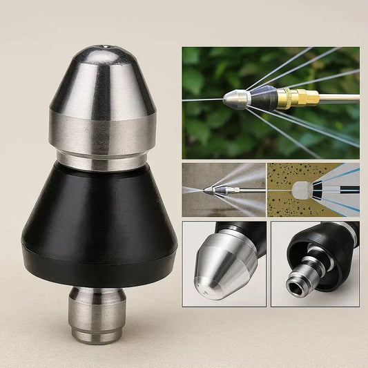 Rynx | Stainless Steel Pipe Cleaning Nozzle with High Pressure Water Jets