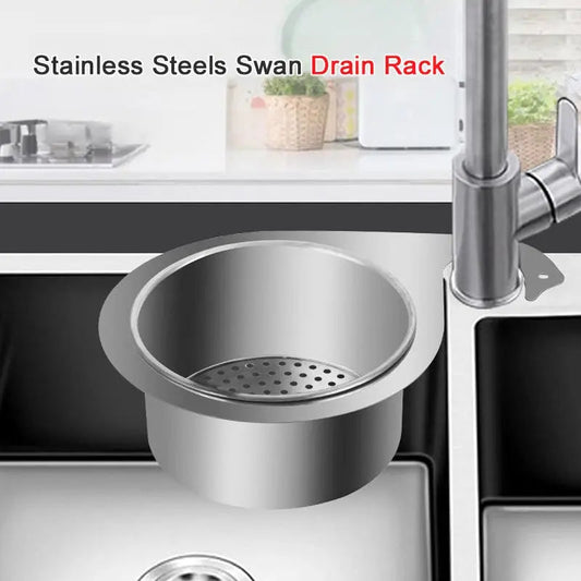 Rynx | Stainless Steel Swan Strainer Basket for Kitchen Sink Corners