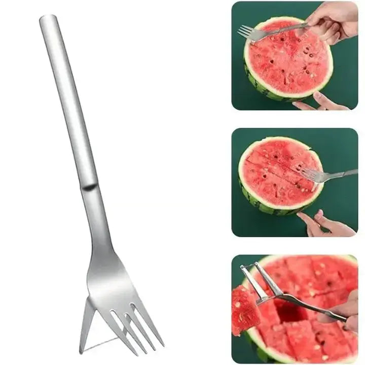 Rynx | Stainless Steel Watermelon Cube Cutter & Serving Fork