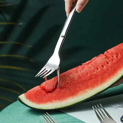 Rynx | Stainless Steel Watermelon Cube Cutter & Serving Fork
