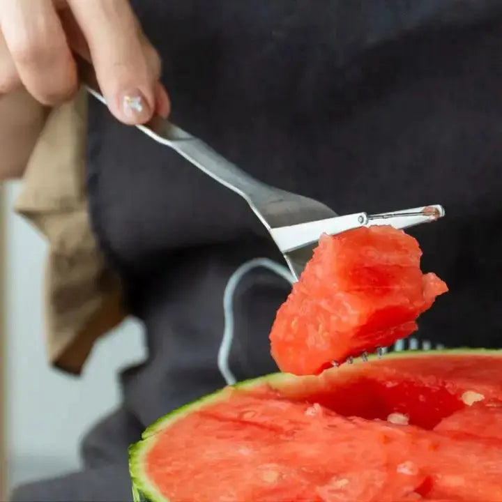 Rynx | Stainless Steel Watermelon Cube Cutter & Serving Fork
