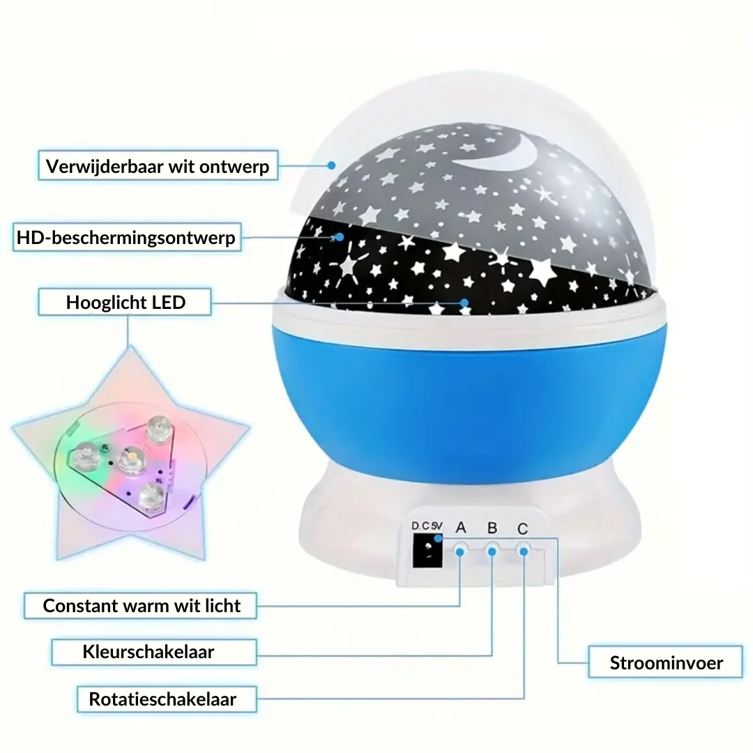 RYNX | Star Projector Nightstand Lamp - Luna