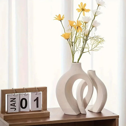 Rynx | Unique Round Hollow 2-in-1 Nordic Ceramic Vase