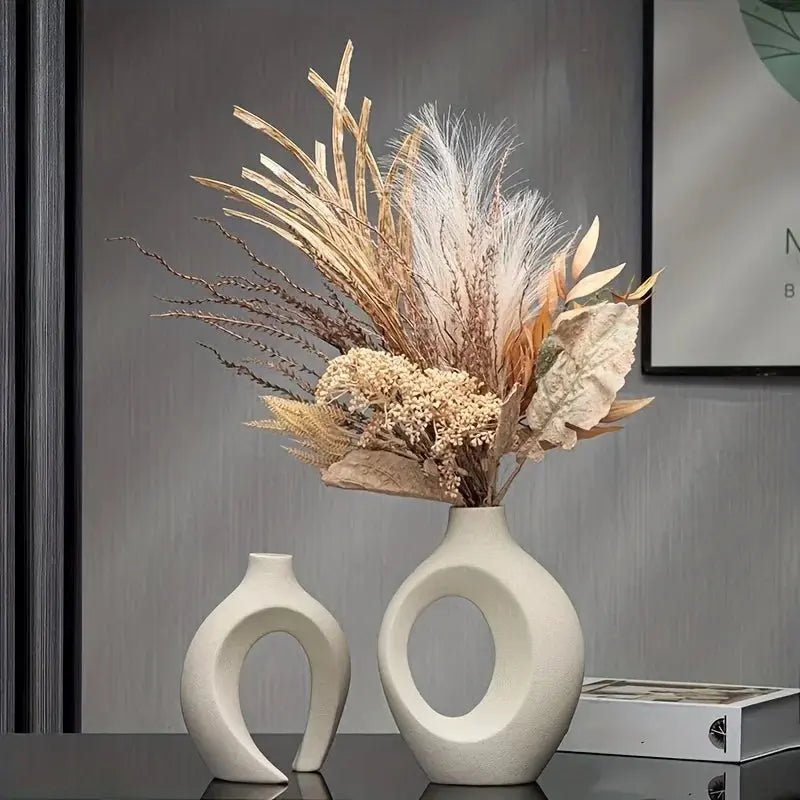 Rynx | Unique Round Hollow 2-in-1 Nordic Ceramic Vase