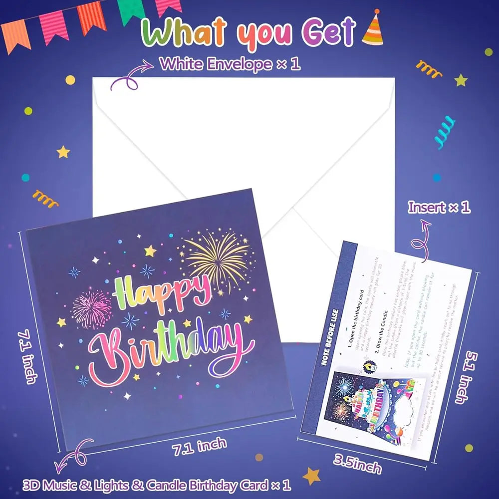 Rynx | Elegant Birthday Card with Music and Light Effect