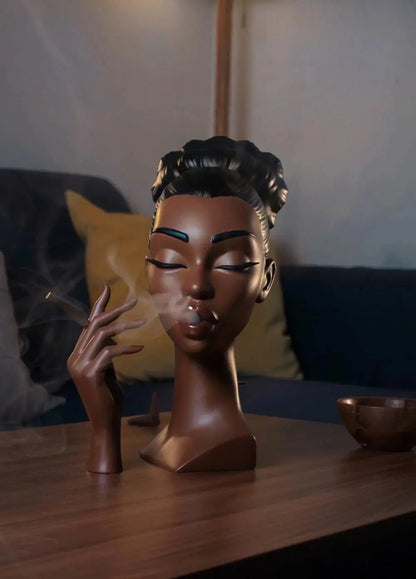 Rynx | Elegant Incense Holder in the Form of a Black Woman's Head
