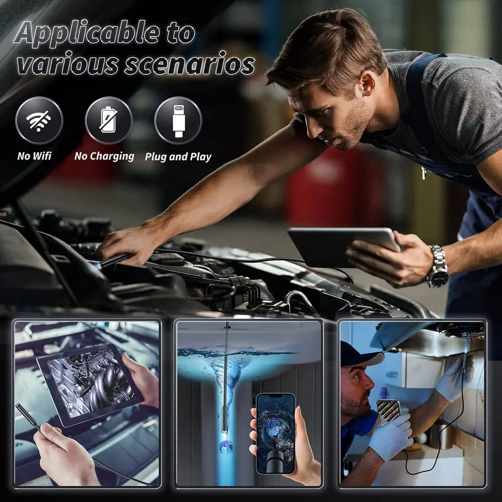 Rynx | Endoscope Camera Waterproof — HD Inspection Camera with 5m Cable