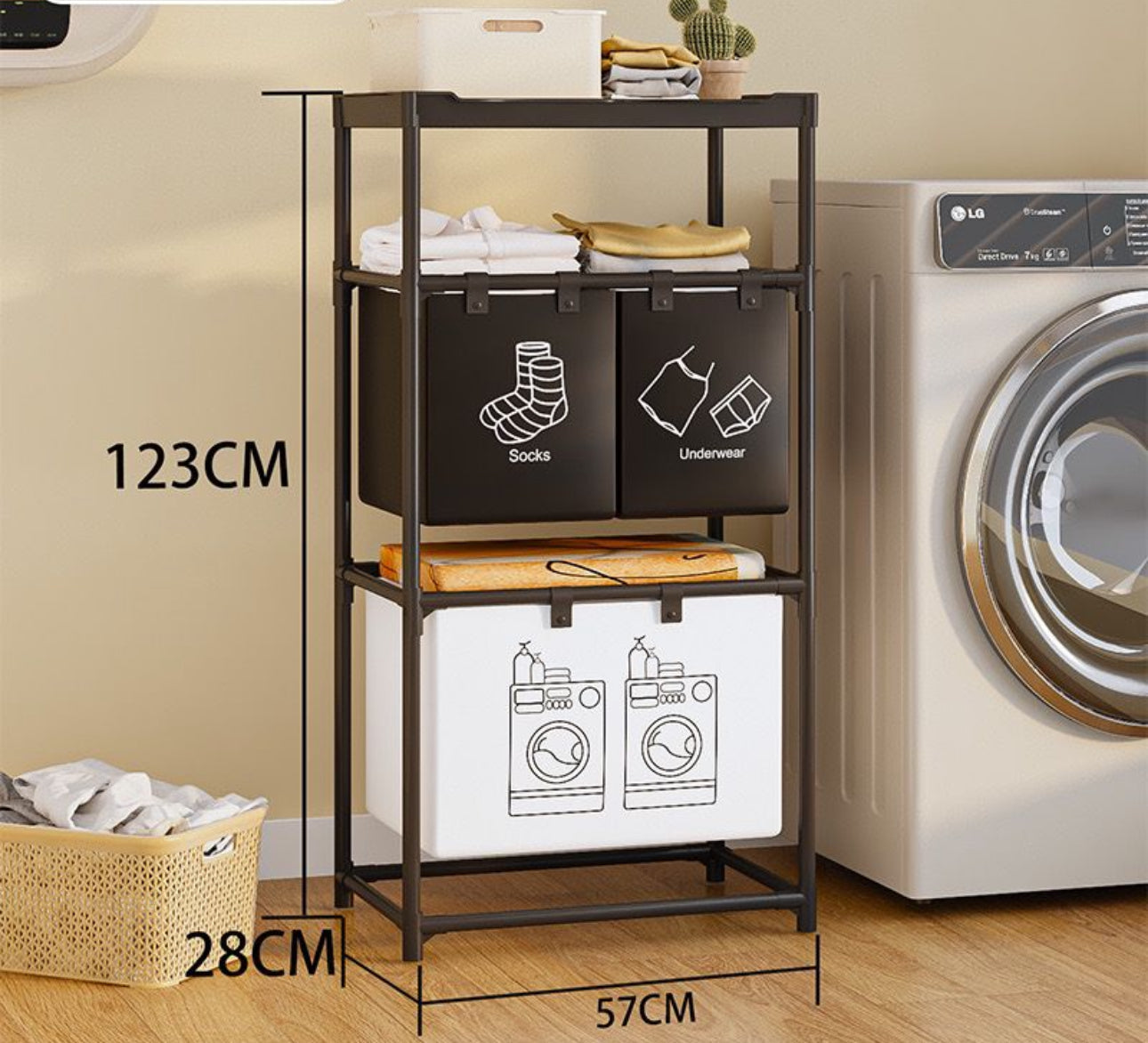 Rynx | Collapsible Multi-Compartment Laundry Basket