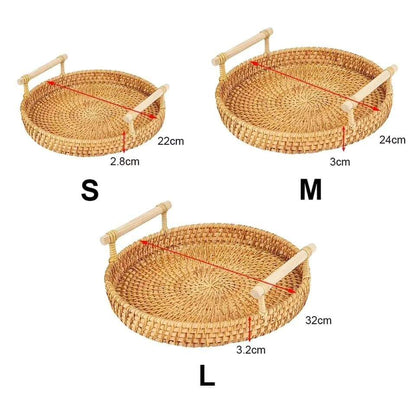 Rynx | 3 Piece Round Rattan Trays