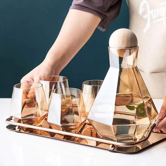 Rynx | Diamond Gold Decanter Set