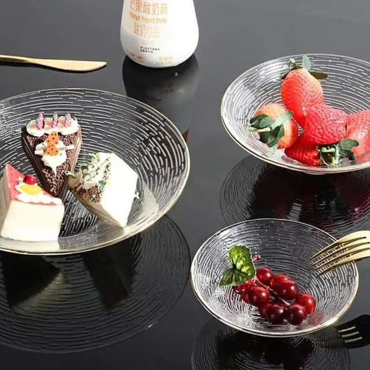 Rynx | 3 Pieces Transparent Glass Plate