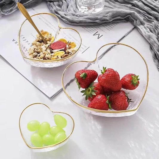 Rynx | 3-piece heart-shaped glass dish