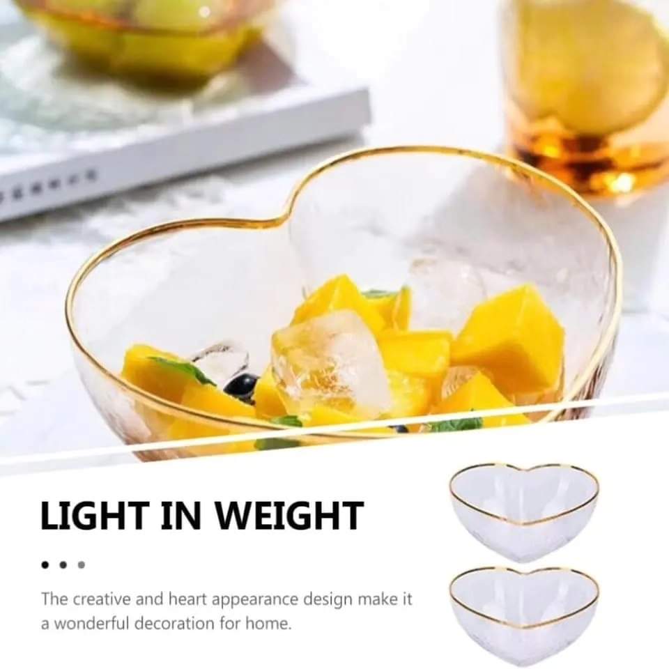 Rynx | 3-piece heart-shaped glass dish