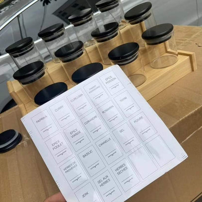 Rynx | 12 Piece Glass Spice Jars