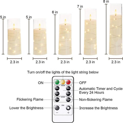 Rynx | 5 Piece Acrylic Flameless LED Candles